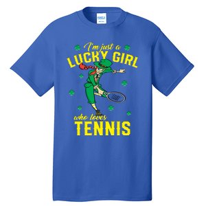 Just A Who Loves Tennis St Patrick's Day Gift Tall T-Shirt