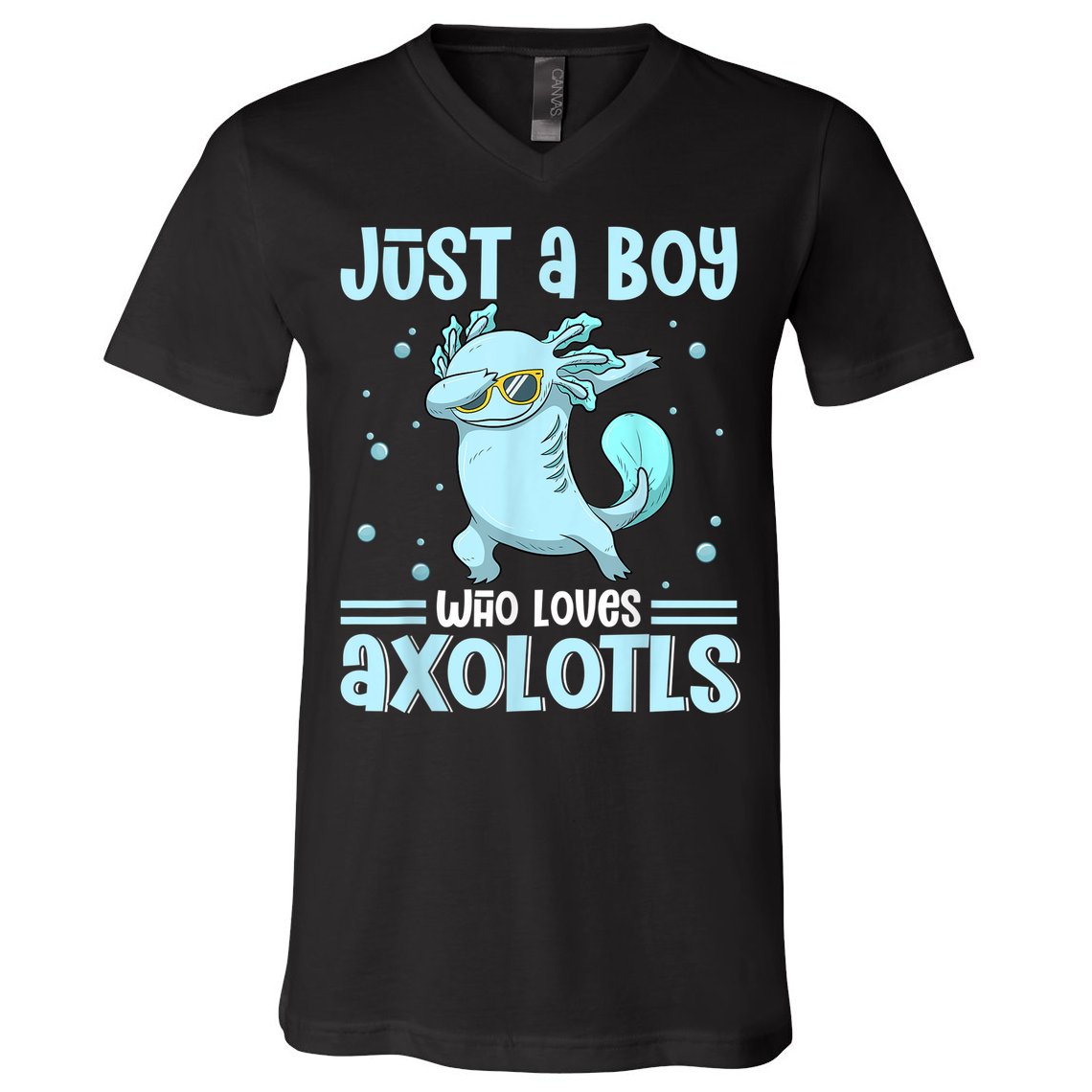 Just A  Who Loves Axolotls Axolotl Lovers Gift Boys Teens V-Neck T-Shirt