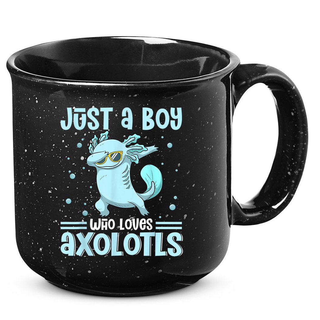 Just A  Who Loves Axolotls Axolotl Lovers Gift Boys Teens 15oz Campfire Ceramic Mug