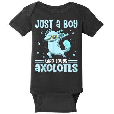 Just A  Who Loves Axolotls Axolotl Lovers Gift Boys Teens Baby Bodysuit