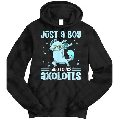 Just A  Who Loves Axolotls Axolotl Lovers Gift Boys Teens Tie Dye Hoodie