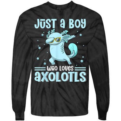 Just A  Who Loves Axolotls Axolotl Lovers Gift Boys Teens Tie-Dye Long Sleeve Shirt