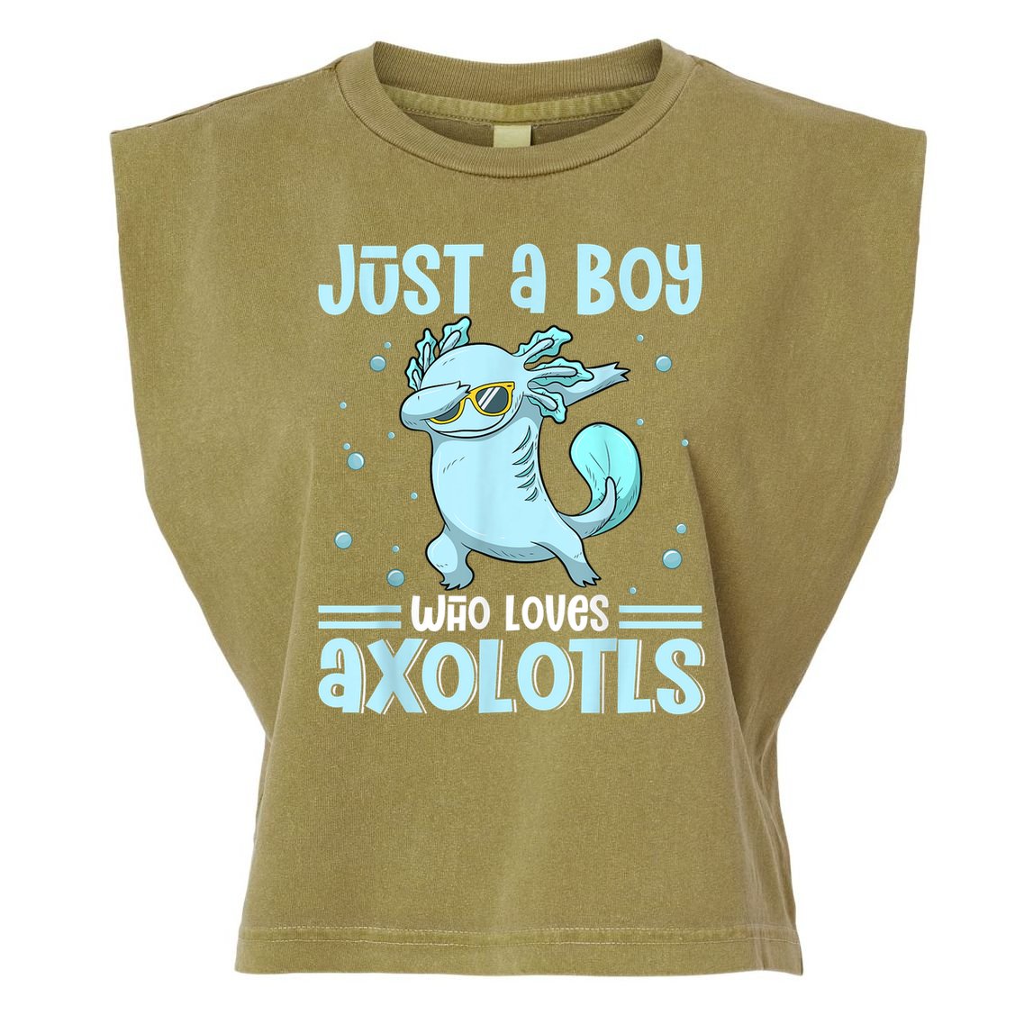 Just A  Who Loves Axolotls Axolotl Lovers Gift Boys Teens Garment-Dyed Women's Muscle Tee