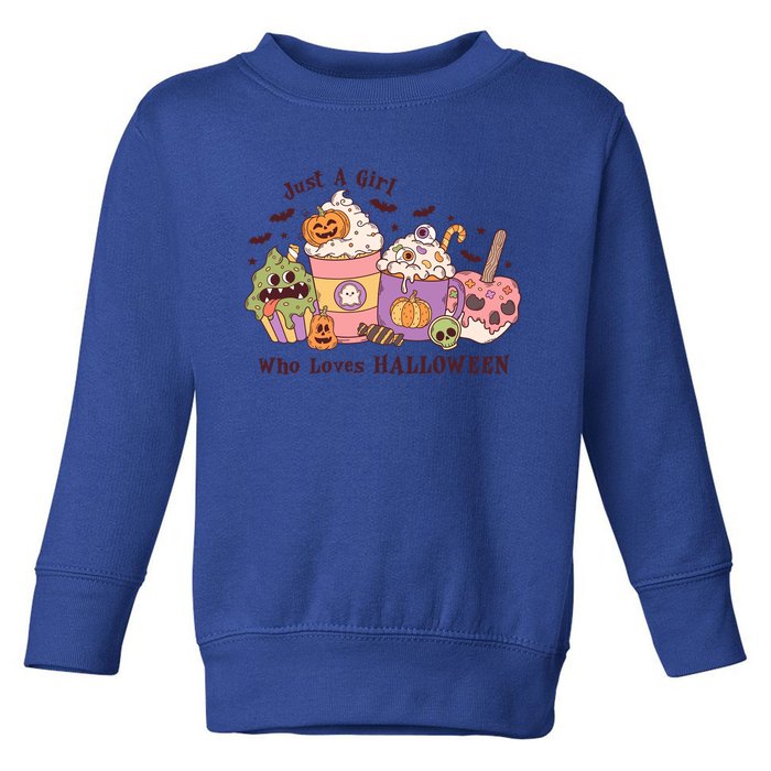 Just A Who Loves Halloween Cute Spooky Candy Gift Toddler Sweatshirt