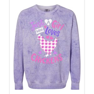 Just A Who Loves Chickens Chicken Hen Love Cute Colorblast Crewneck Sweatshirt