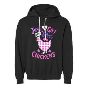 Just A Who Loves Chickens Chicken Hen Love Cute Garment-Dyed Fleece Hoodie