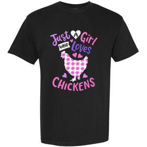 Just A Who Loves Chickens Chicken Hen Love Cute Garment-Dyed Heavyweight T-Shirt