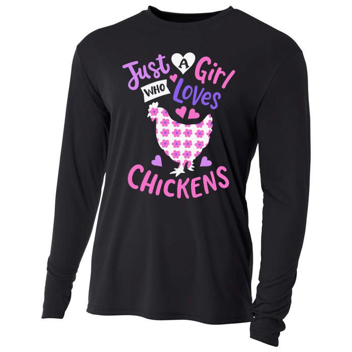 Just A Who Loves Chickens Chicken Hen Love Cute Cooling Performance Long Sleeve Crew