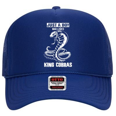 Just A Who Loves King Cobras Japanese Style Snake Cool Gift High Crown Mesh Back Trucker Hat