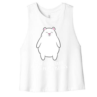 Just A Who Loves Polar Bears Cute Polar Bear Cute Gift Women's Racerback Cropped Tank