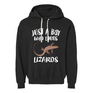 Just A Who Loves Lizards Gift Reptile Owner Gift Garment-Dyed Fleece Hoodie