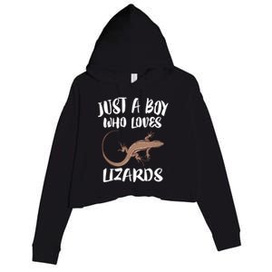 Just A Who Loves Lizards Gift Reptile Owner Gift Crop Fleece Hoodie