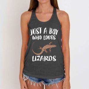 Just A Who Loves Lizards Gift Reptile Owner Gift Women's Knotted Racerback Tank