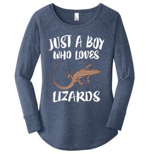 Just A Who Loves Lizards Gift Reptile Owner Gift Women's Perfect Tri Tunic Long Sleeve Shirt