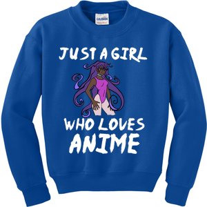 Just A Who Loves Anime African American Gift Teen Cool Gift Kids Sweatshirt