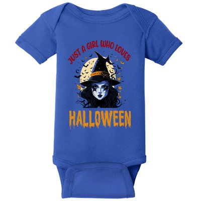 Just A Who Loves Halloween Funny Witch Spooky Gift Baby Bodysuit