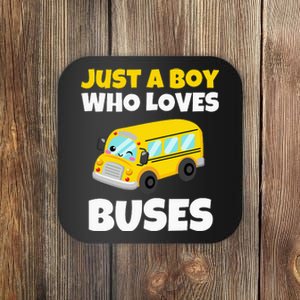 Just A  Who Loves Buses Yellow School Bus Lover Coaster