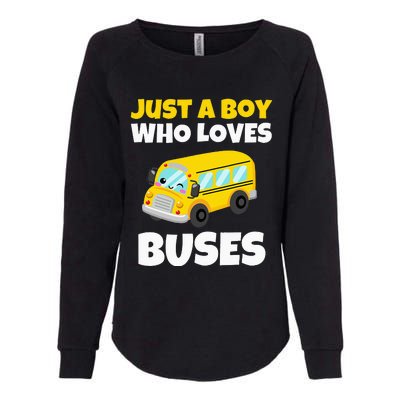 Just A  Who Loves Buses Yellow School Bus Lover Womens California Wash Sweatshirt