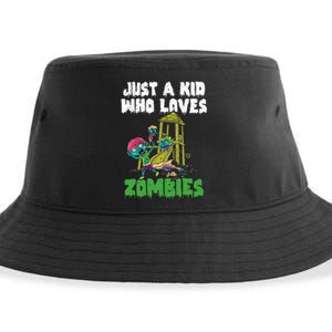 Just A Who Loves Zombies Halloween Zombie Enthusiast Sustainable Bucket Hat