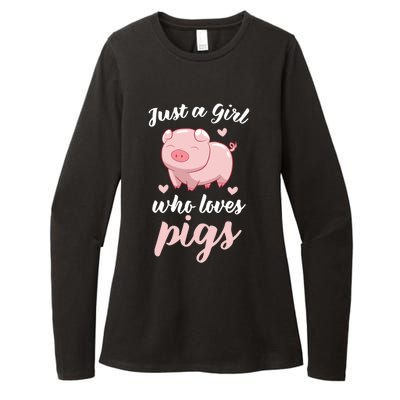 Just A Who Loves Pigs Cute Pig Lovers Gift Womens CVC Long Sleeve Shirt