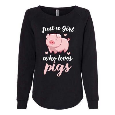 Just A Who Loves Pigs Cute Pig Lovers Gift Womens California Wash Sweatshirt