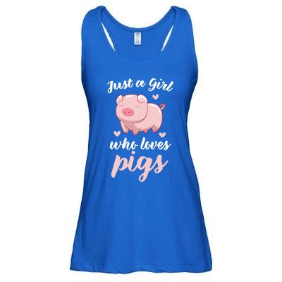 Just A Who Loves Pigs Cute Pig Lovers Gift Ladies Essential Flowy Tank