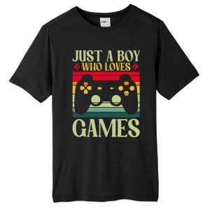 Just A Who Loves Games Clothes Computer Video Game Geek Cute Gift Tall Fusion ChromaSoft Performance T-Shirt