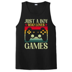 Just A Who Loves Games Clothes Computer Video Game Geek Cute Gift PosiCharge Competitor Tank