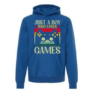 Just A Who Loves Games Clothes Computer Video Game Geek Cute Gift Premium Hoodie