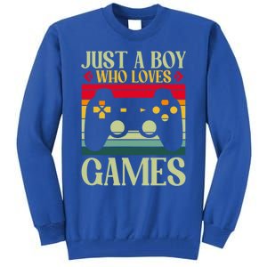 Just A Who Loves Games Clothes Computer Video Game Geek Cute Gift Tall Sweatshirt