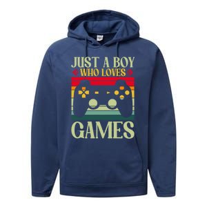 Just A Who Loves Games Clothes Computer Video Game Geek Cute Gift Performance Fleece Hoodie