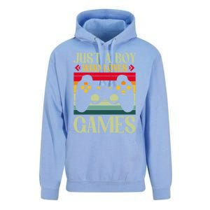 Just A Who Loves Games Clothes Computer Video Game Geek Cute Gift Unisex Surf Hoodie