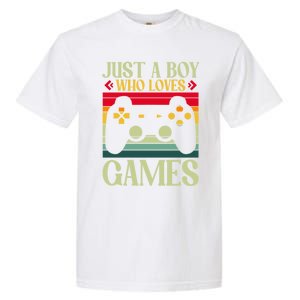 Just A Who Loves Games Clothes Computer Video Game Geek Cute Gift Garment-Dyed Heavyweight T-Shirt