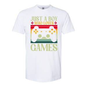 Just A Who Loves Games Clothes Computer Video Game Geek Cute Gift Softstyle CVC T-Shirt