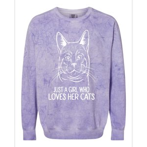 Just A Who Loves Her Cats Gift Colorblast Crewneck Sweatshirt