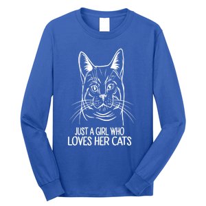 Just A Who Loves Her Cats Gift Long Sleeve Shirt