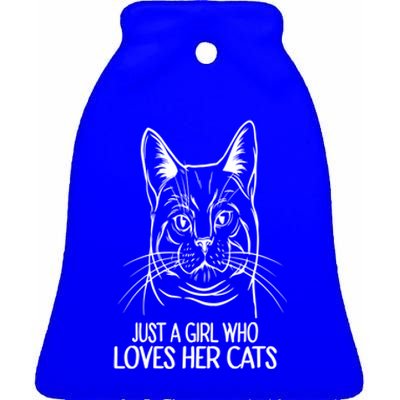 Just A Who Loves Her Cats Gift Ceramic Bell Ornament