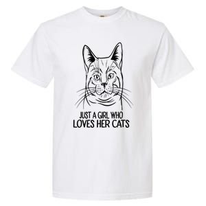 Just A Who Loves Her Cats Gift Garment-Dyed Heavyweight T-Shirt