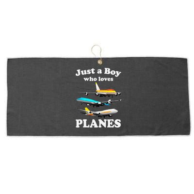 Just A Who Loves Planes Airplane Lover Large Microfiber Waffle Golf Towel