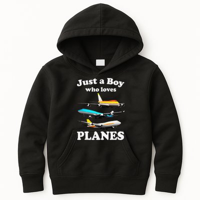 Just A Who Loves Planes Airplane Lover Kids Hoodie