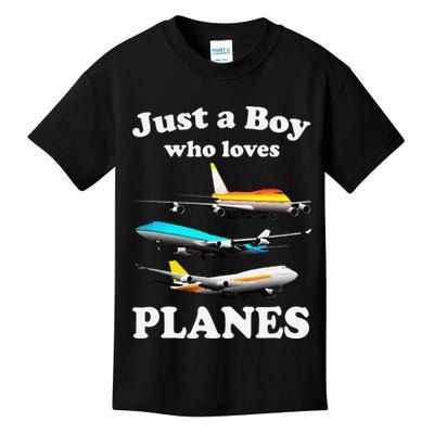 Just A Who Loves Planes Airplane Lover Kids T-Shirt