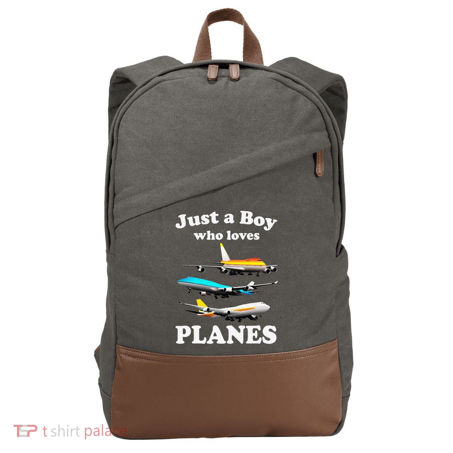 Just A Who Loves Planes Airplane Lover Cotton Canvas Backpack