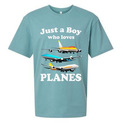 Just A Who Loves Planes Airplane Lover Sueded Cloud Jersey T-Shirt
