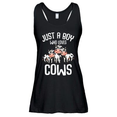 Just A  Who Loves Cows Ladies Essential Flowy Tank