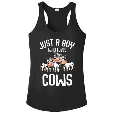 Just A  Who Loves Cows Ladies PosiCharge Competitor Racerback Tank