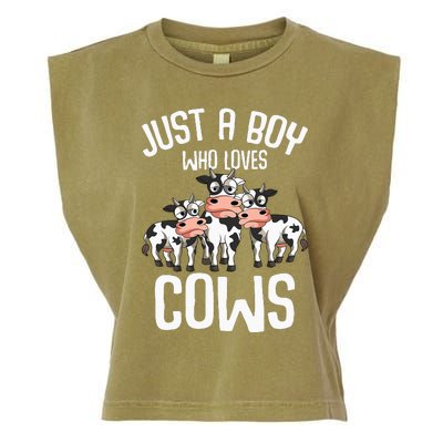 Just A  Who Loves Cows Garment-Dyed Women's Muscle Tee