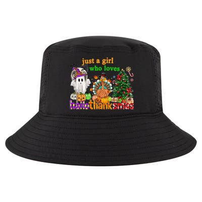 Just A Who Loves Hallothanksmas Happy Hallothanksmas Gift Cool Comfort Performance Bucket Hat