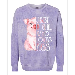 Just A Who Loves Pigs Funny Pig Farmer Gift Gift Colorblast Crewneck Sweatshirt