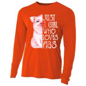 Just A Who Loves Pigs Funny Pig Farmer Gift Gift Cooling Performance Long Sleeve Crew