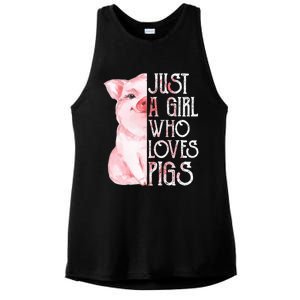 Just A Who Loves Pigs Funny Pig Farmer Gift Gift Ladies PosiCharge Tri-Blend Wicking Tank